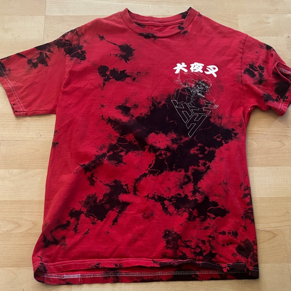 Red Tie-Dye Graphic Crewneck Tee